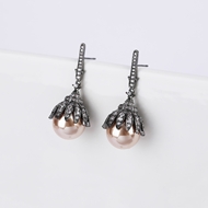 Picture of Sparkly Big Copper or Brass Dangle Earrings