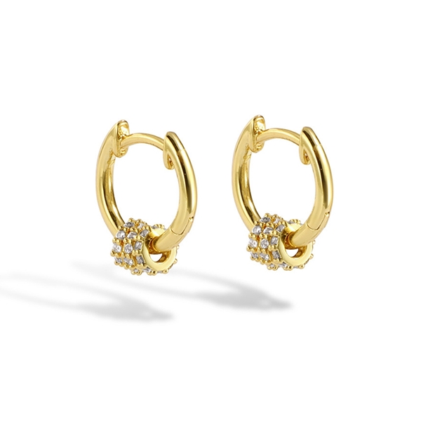 Picture of Unique Cubic Zirconia Gold Plated Small Hoop Earrings with Unbeatable Quality