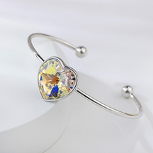 Show details for Eye-Catching White Swarovski Element Fashion Bangle with Member Discount