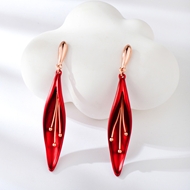 Show details for Dubai Rose Gold Plated Dangle Earrings of Original Design