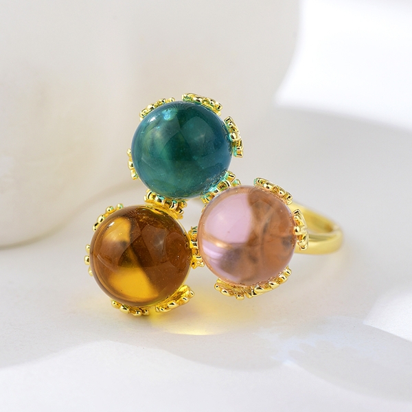 Picture of Irresistible Gold Plated Resin Fashion Ring For Your Occasions