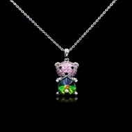Show details for Shop Platinum Plated Green Pendant Necklace with Wow Elements