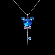 Show details for Small Blue Pendant Necklace with Fast Delivery