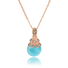 Picture of Low Cost Rose Gold Plated Blue Pendant Necklace with Low Cost