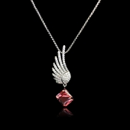 Show details for Zinc Alloy Pink Pendant Necklace in Flattering Style Show details for Zinc Alloy Pink Pendant Necklace in Flattering Style