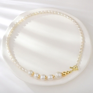Picture of Unique fresh water pearl Gold Plated Short Chain Necklace