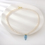 Show details for Copper or Brass White Short Chain Necklace in Flattering Style