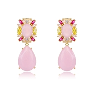 Picture of Featured Pink Big Dangle Earrings with Full Guarantee