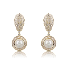 Show details for Stylish Big White Dangle Earrings