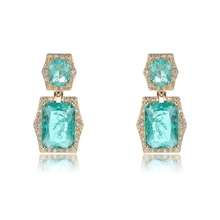 Show details for Shop Gold Plated Green Dangle Earrings with Unbeatable Quality