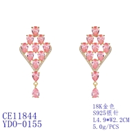 Picture of Impressive Pink Gold Plated Dangle Earrings with Low MOQ