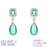 Picture of Need-Now Green Cubic Zirconia Dangle Earrings from Editor Picks