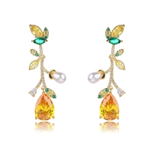 Show details for Attractive Yellow Gold Plated Dangle Earrings For Your Occasions