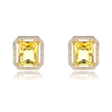 Show details for Affordable Gold Plated Yellow Big Stud Earrings From Reliable Factory