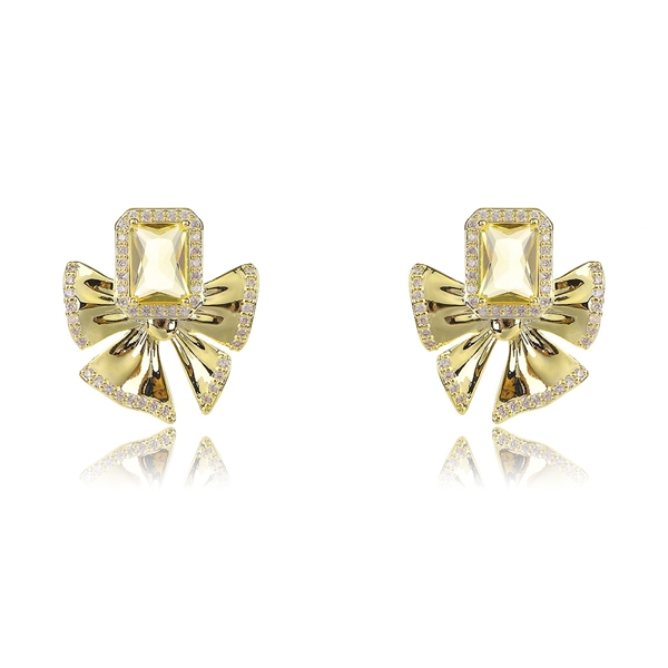 Picture of Big Gold Plated Big Stud Earrings with Fast Delivery
