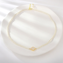 Show details for Cheap Gold Plated White Short Statement Necklace From Reliable Factory