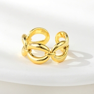 Show details for Dubai Gold Plated Adjustable Ring with Fast Shipping