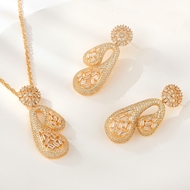 Show details for Copper or Brass Rose Gold Plated 2 Piece Jewelry Set with Full Guarantee