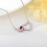 Show details for Top Swarovski Element Pink Pendant Necklace