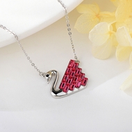 Show details for swan 925 Sterling Silver Pendant Necklace with Fast Shipping