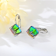 Show details for Pretty Swarovski Element Platinum Plated Hoop Earrings