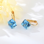 Show details for Medium Swarovski Element Hoop Earrings of Original Design