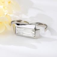 Show details for Zinc Alloy Platinum Plated Adjustable Ring Online Only
