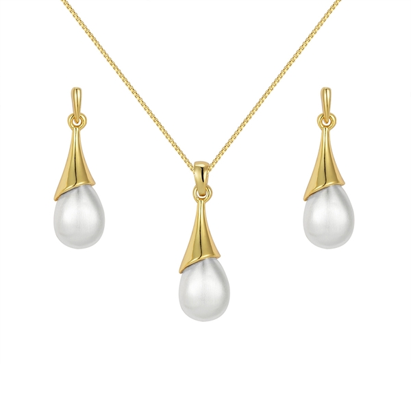 Picture of Gold Plated White 2 Piece Jewelry Set Online Only