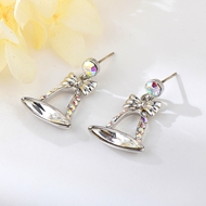 Show details for Fashion Platinum Plated Hoop Earrings of Original Design