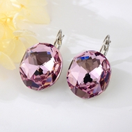 Show details for Top Swarovski Element Zinc Alloy Hoop Earrings