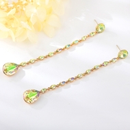 Show details for Sparkly Green Zinc Alloy Hoop Earrings