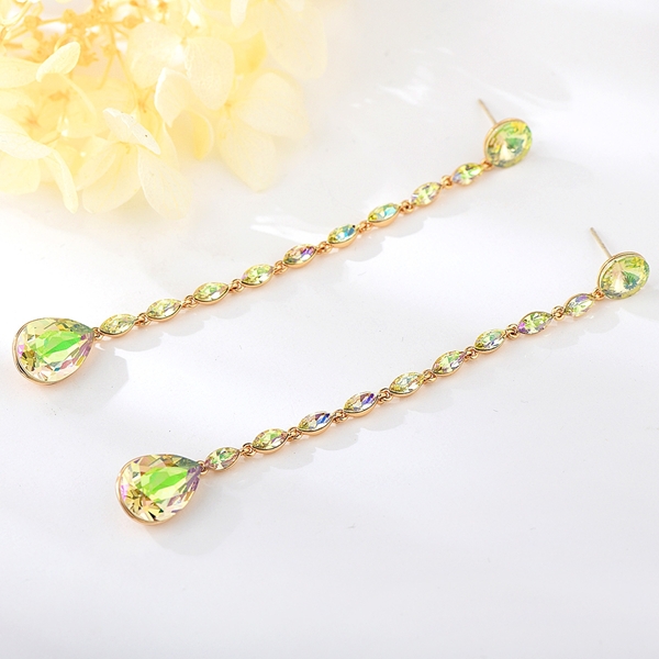 Picture of Sparkly Green Zinc Alloy Hoop Earrings