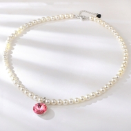Show details for Nice Swarovski Element Pink Pendant Necklace