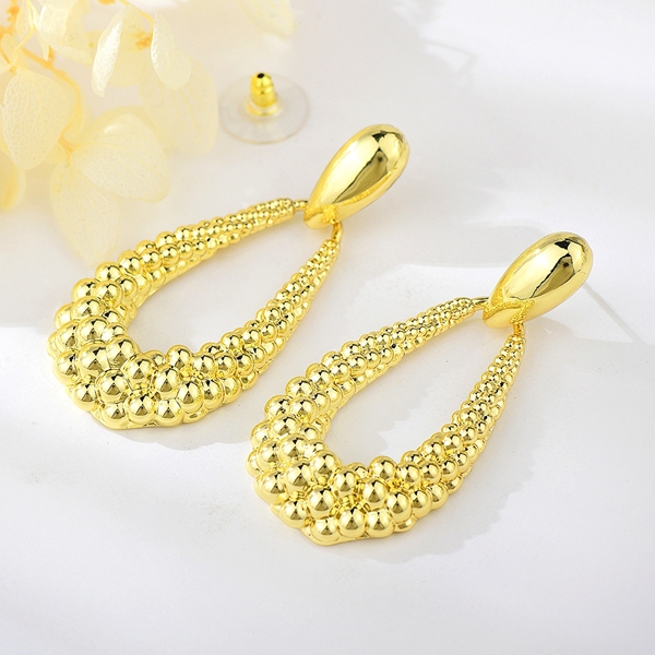 Picture of Designer Gold Plated Medium Dangle Earrings with No-Risk Return