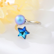 Show details for Popular Swarovski Element Blue Fashion Ring
