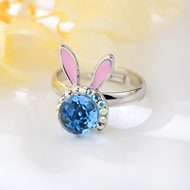 Show details for Affordable Platinum Plated Swarovski Element Adjustable Ring from Trust-worthy Supplier