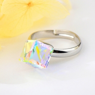 Show details for Charming Platinum Plated Swarovski Element Adjustable Ring As a Gift