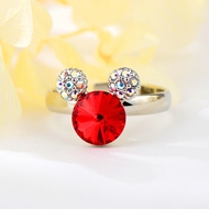 Show details for Buy Platinum Plated Red Adjustable Ring with Price