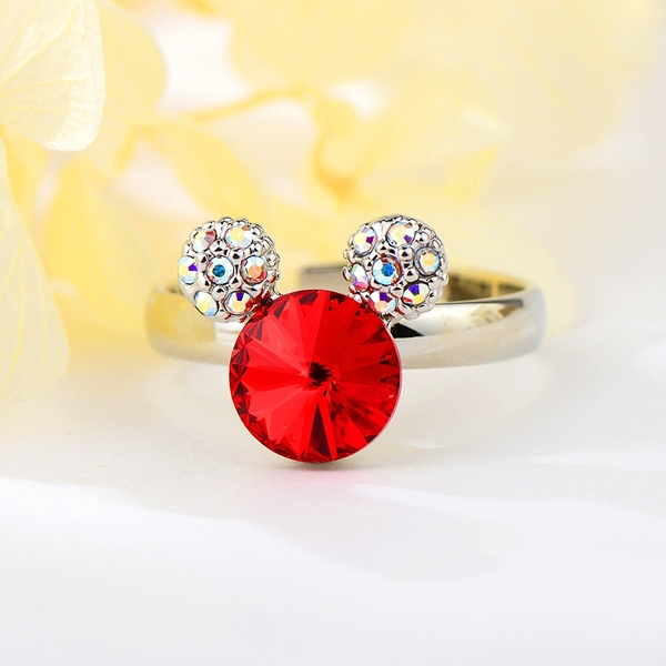 Picture of Buy Platinum Plated Red Adjustable Ring with Price