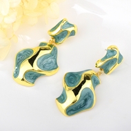 Show details for Fast Selling Blue Gold Plated Dangle Earrings Factory Direct Supply