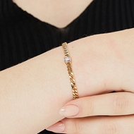 Picture of Delicate Cubic Zirconia Copper or Brass Fashion Bracelet