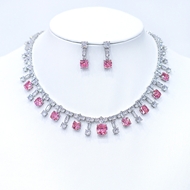 Show details for Low Price Platinum Plated Pink 2 Piece Jewelry Set from Trust-worthy Supplier