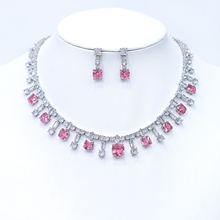 Show details for Low Price Platinum Plated Pink 2 Piece Jewelry Set from Trust-worthy Supplier