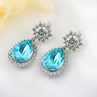 Show details for Hot Selling Blue Copper or Brass Dangle Earrings from Top Designer