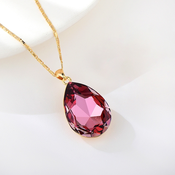 Picture of Distinctive Pink Swarovski Element Pendant Necklace As a Gift