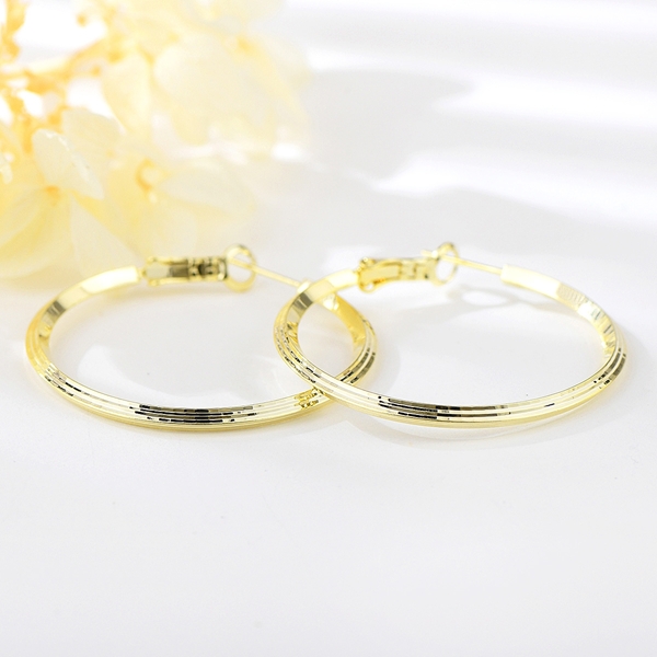 Picture of Most Popular Big Gold Plated Big Hoop Earrings