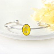 Show details for Irresistible Yellow Zinc Alloy Cuff Bangle at Super Low Price