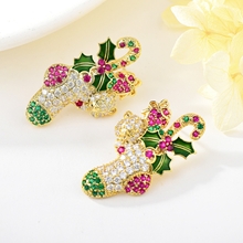 Show details for Holiday Copper or Brass Big Stud Earrings with Fast Delivery