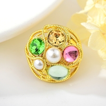 Show details for Trendy Gold Plated Artificial Pearl Fashion Ring with Low MOQ
