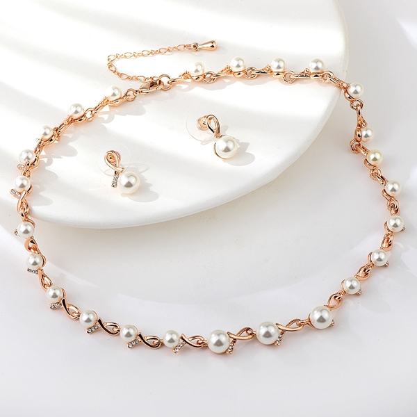 Picture of Top Artificial Pearl Small 2 Piece Jewelry Set
